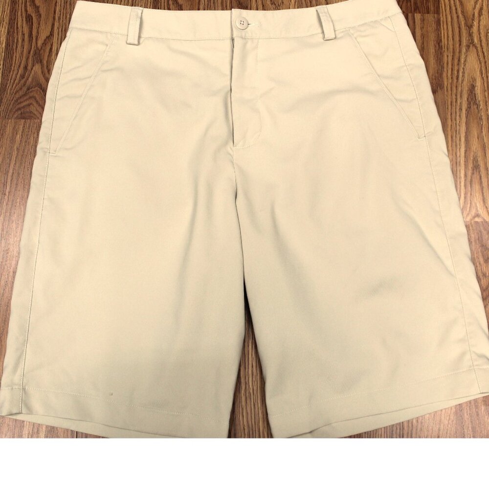PUMA REGULAR FIT SHORTS POLY/SPANDEX CREAM Sz 34
